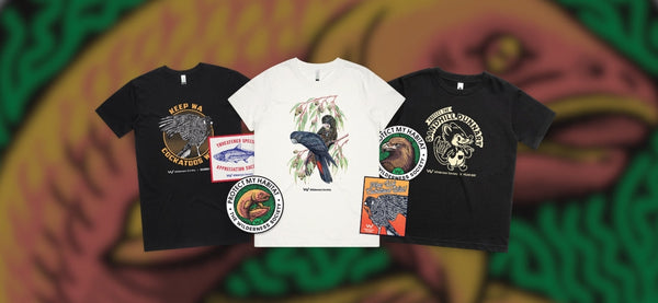 Threatened species t-shirts and stickers