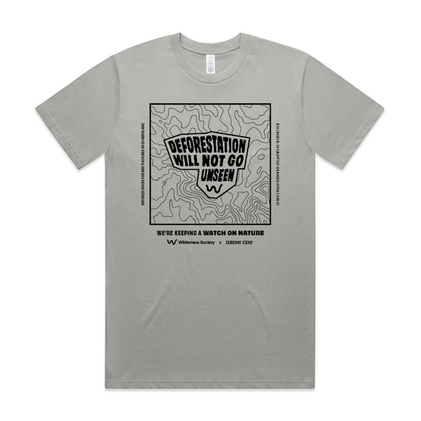 Deforestation Map Unisex Grey Organic T-Shirt