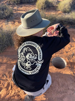 Sandhill Dunnart Unisex Black Long Sleeve Organic T-Shirt