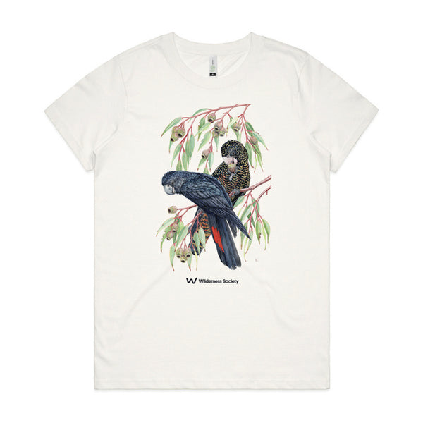 Forest Red-Tailed Black Cockatoo Womens Natural Organic T-Shirt