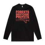 Forests Before Profits Black Organic Long-Sleeve Shirt