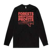 Forests Before Profits Black Organic Long-Sleeve Shirt