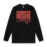 Forests Before Profits Black Organic Long-Sleeve Shirt