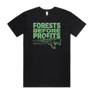 Forests Before Profits Black Organic T-Shirt