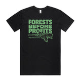 Forests Before Profits Black Organic T-Shirt