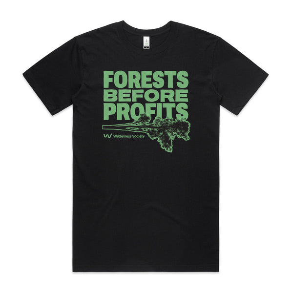 Forests Before Profits Black Organic T-Shirt