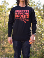 Forests Before Profits Black Organic Long-Sleeve Shirt