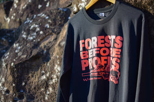 Forests Before Profits Black Organic Long-Sleeve Shirt