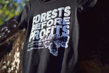 Forests Before Profits Women’s Black Organic Crop T-Shirt