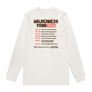 Franklin River blockade long-sleeve natural organic t-shirt