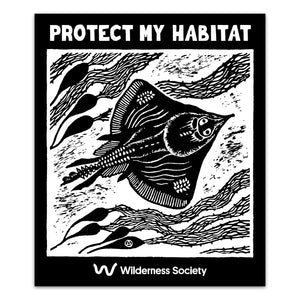 Maugean skate black sticker