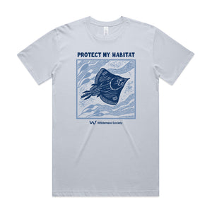 Maugean skate light blue organic t-shirt