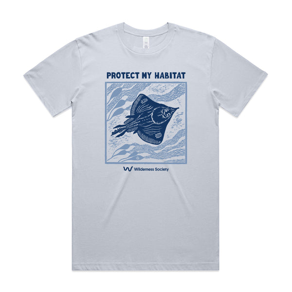 Pre-order Maugean skate light blue organic t-shirt
