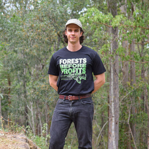 Forests Before Profits Black Organic T-Shirt
