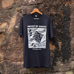 Maugean skate black organic t-shirt