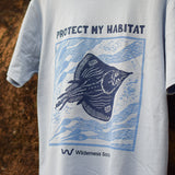 Maugean skate light blue organic t-shirt