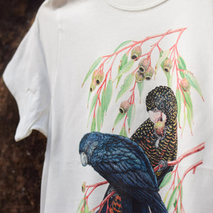 Forest red-tailed black cockatoo womens natural organic t-shirt