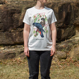 Forest red-tailed black cockatoo womens natural organic t-shirt