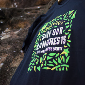 Save our rainforests black organic t-shirt