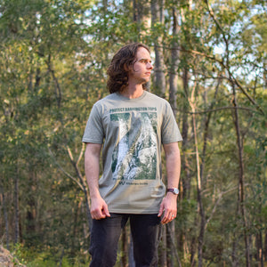 Protect Barrington Tops green organic t-shirt