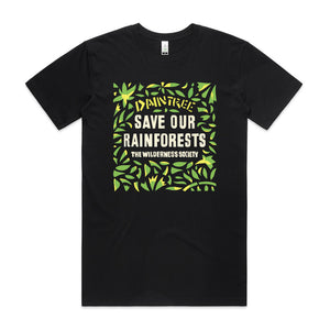 Save our rainforests black organic t-shirt