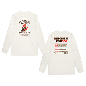 Franklin River blockade long-sleeve natural organic t-shirt