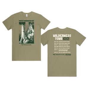 Protect Barrington Tops green organic t-shirt