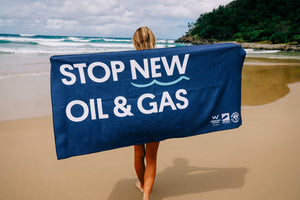 Stop New Oil & Gas Beach Towel