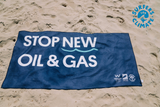 Stop New Oil & Gas beach towel from Surfers for Climate