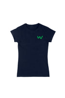 Lapel logo women's Organic Cotton Navy T-shirt