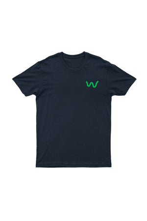 Lapel logo Men's Organic Cotton Navy T-shirt